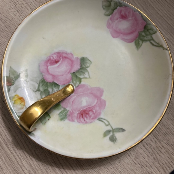 Vintage Bavaria Trinket Tray with Gold-Toned Handle Signed Very Good Condition. - Picture 6 of 6